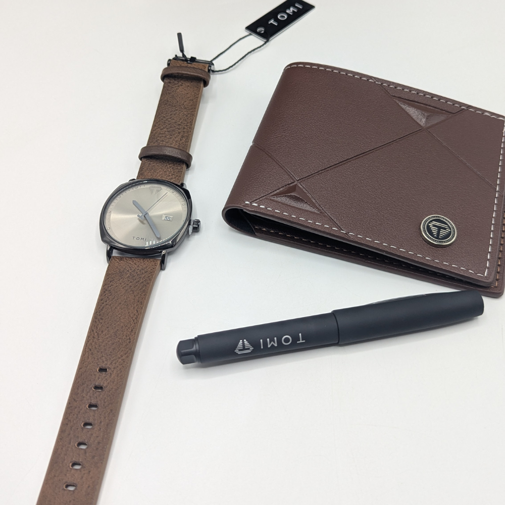 TOMI S8 Watch with Leather Strap