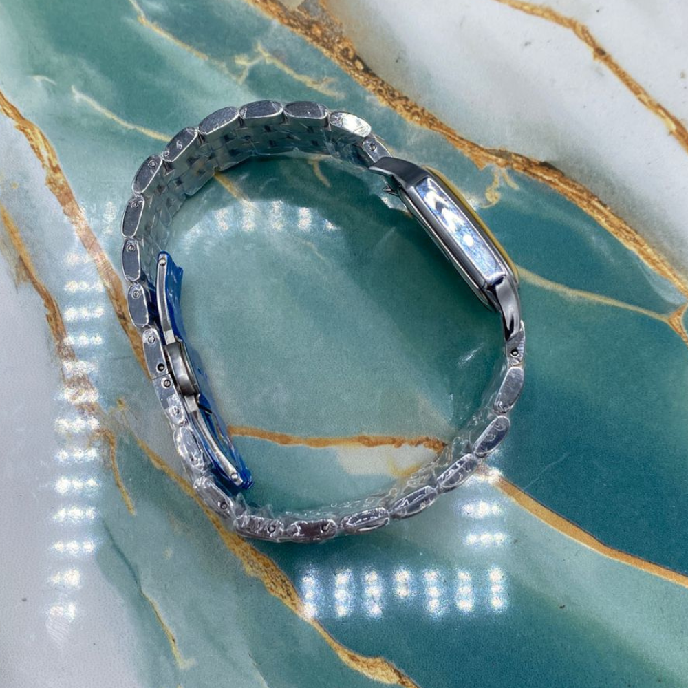 Timas Luxury Two-Tone Square Dial Quartz Watch for Women