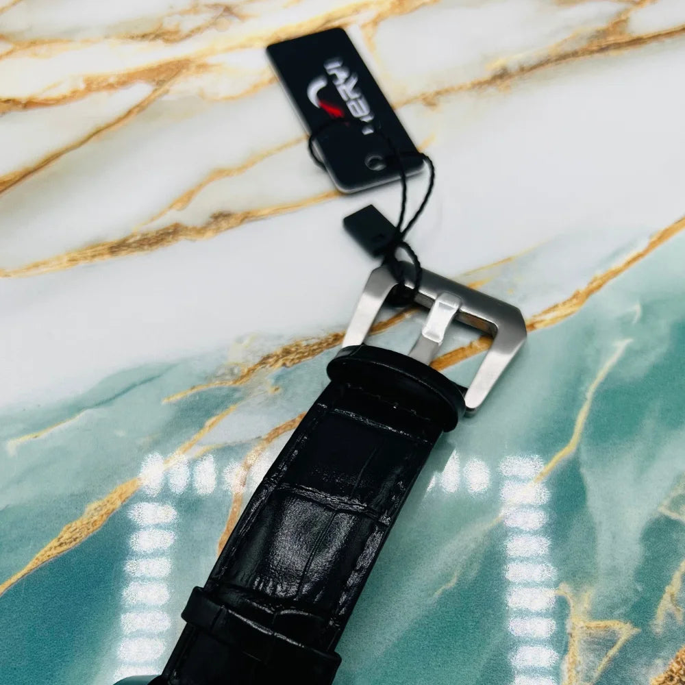 Casino Style Men’s Watch with Leather Strap | Roulette Dial Design