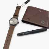 TOMI S8 Watch with Leather Strap