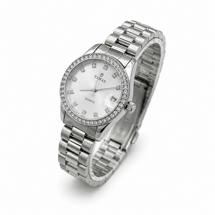 TMS Crystal Stainless Steel Women’s Luxury Watch