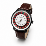 Casino Style Men’s Watch with Leather Strap