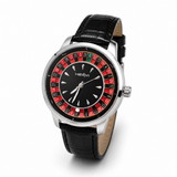 Casino Style Men’s Watch with Leather Strap
