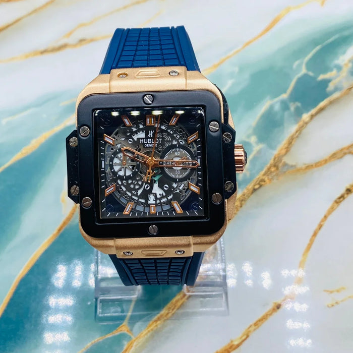 HBLT Square Skeleton Chronograph Style Watch