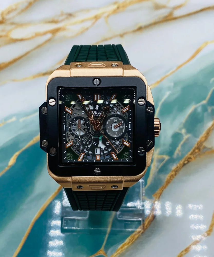 HBLT Square Skeleton Chronograph Style Watch | watches for men