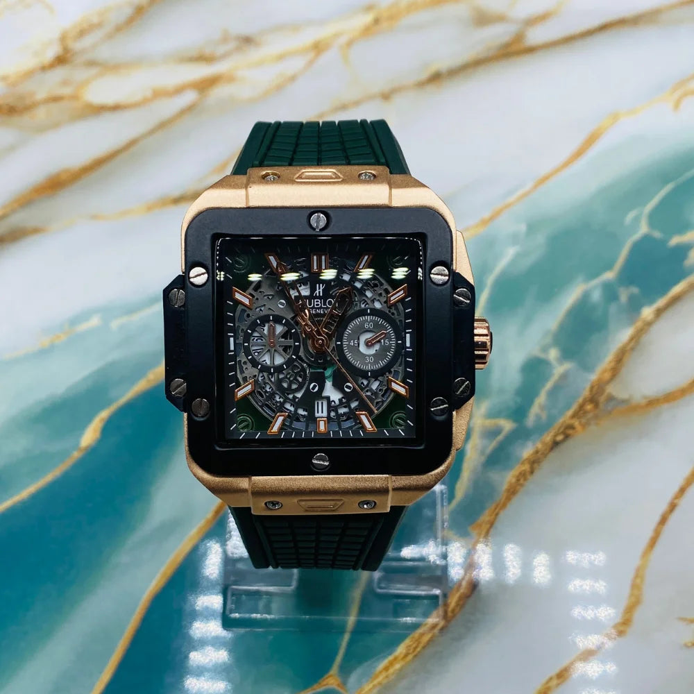 HBLT Square Skeleton Chronograph Style Watch | watches for men