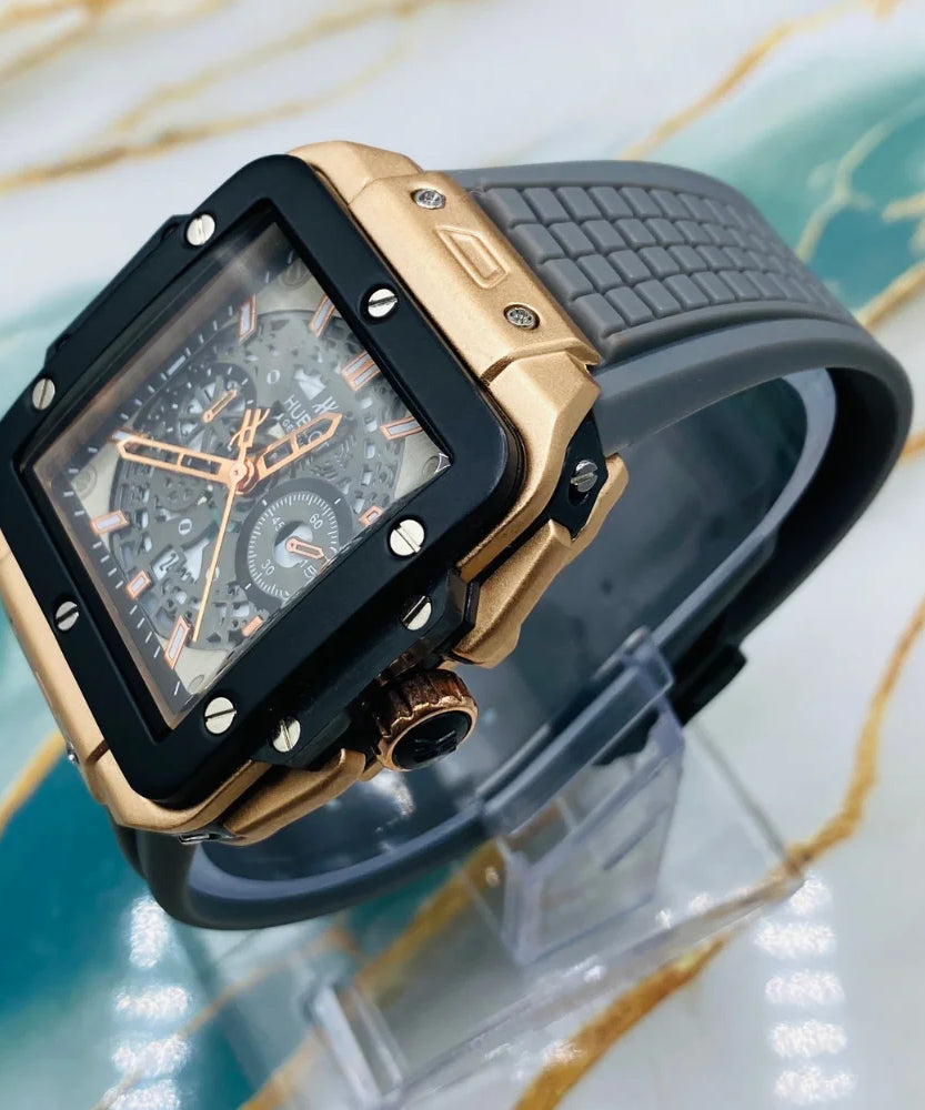 HBLT Square Skeleton Chronograph Style Watch | watches for men