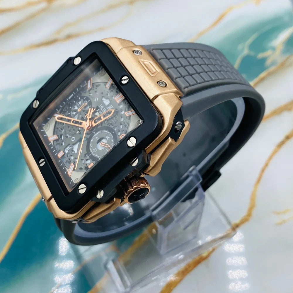 HBLT Square Skeleton Chronograph Style Watch | watches for men