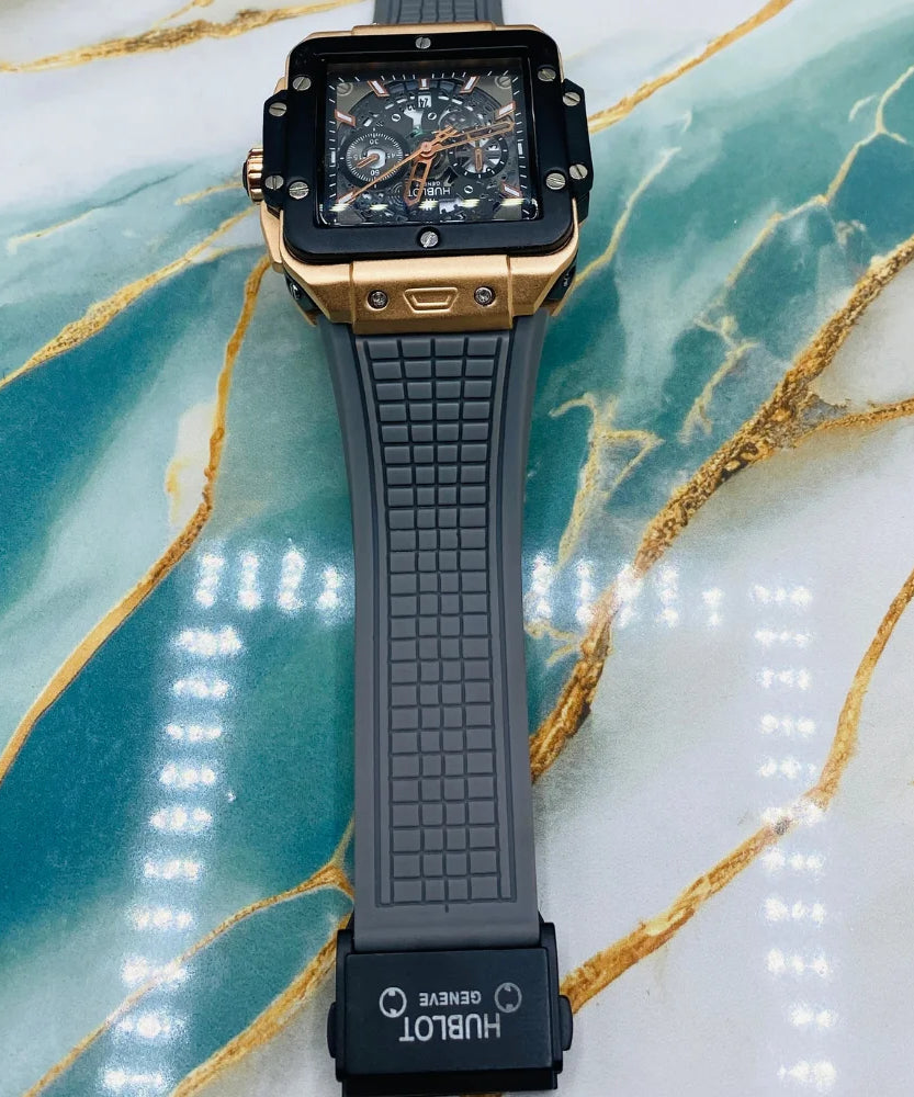 HBLT Square Skeleton Chronograph Style Watch | watches for men