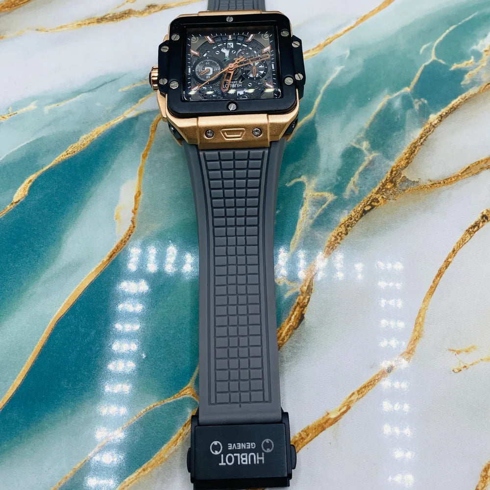 HBLT Square Skeleton Chronograph Style Watch | watches for men