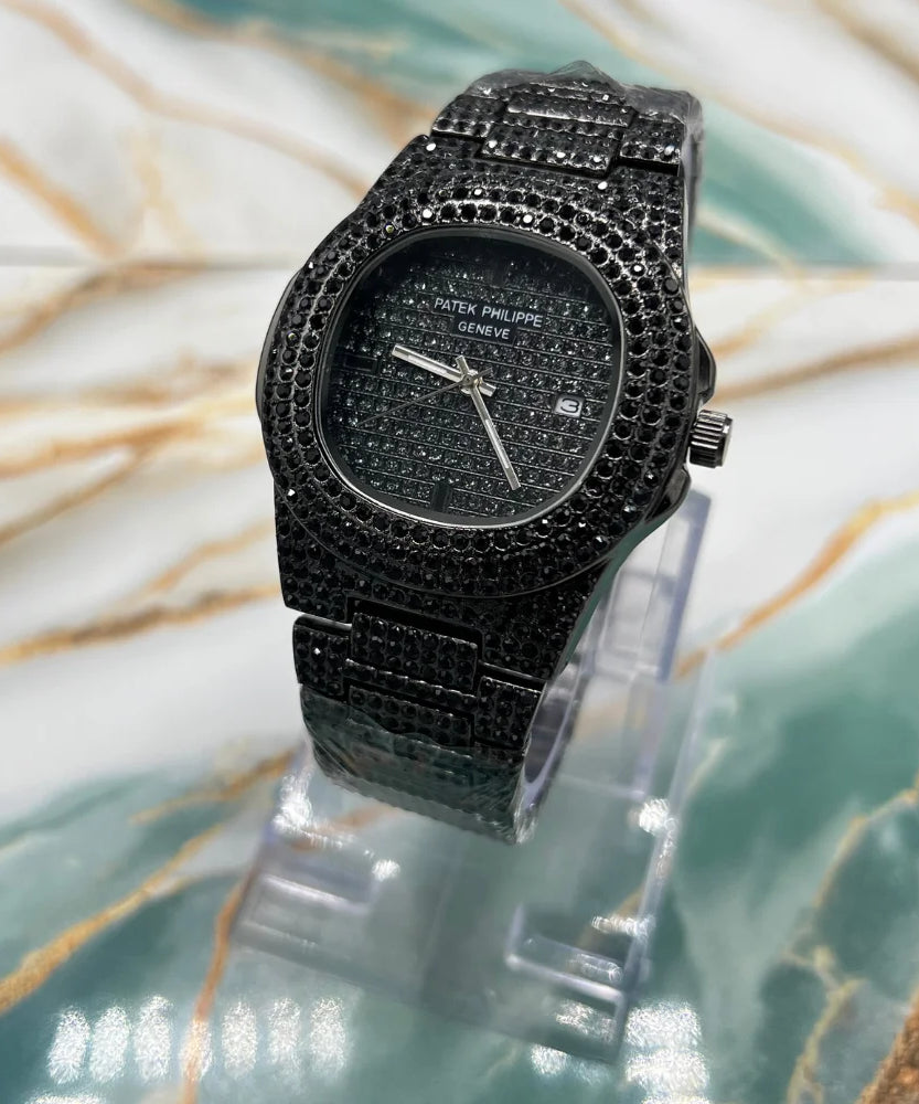 PP Style Fully Iced-Out Luxury Men’s Watch | Diamond Stone Watch