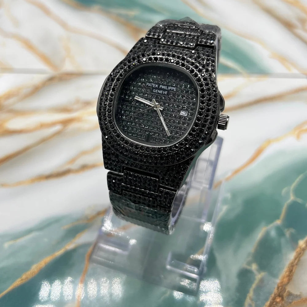 PP Style Fully Iced-Out Luxury Men’s Watch | Diamond Stone Watch