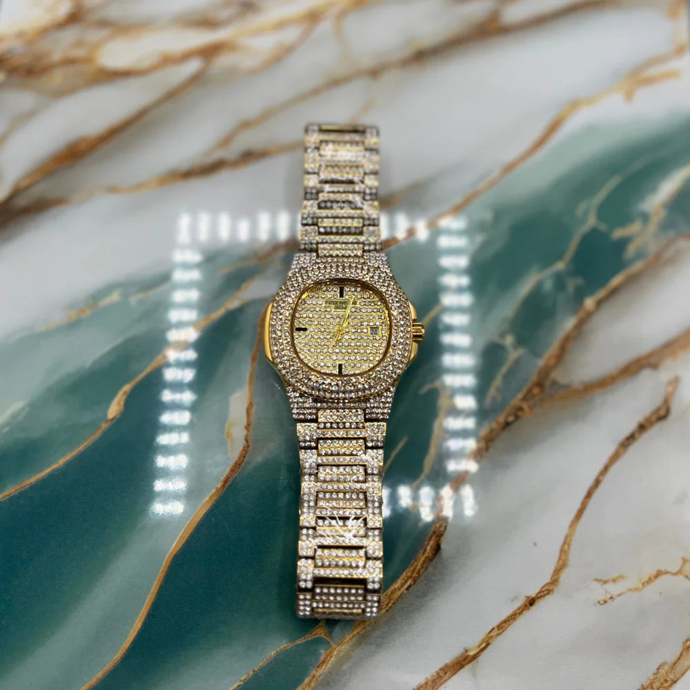 PP Style Fully Iced-Out Luxury Men’s Watch | Diamond Stone Watch
