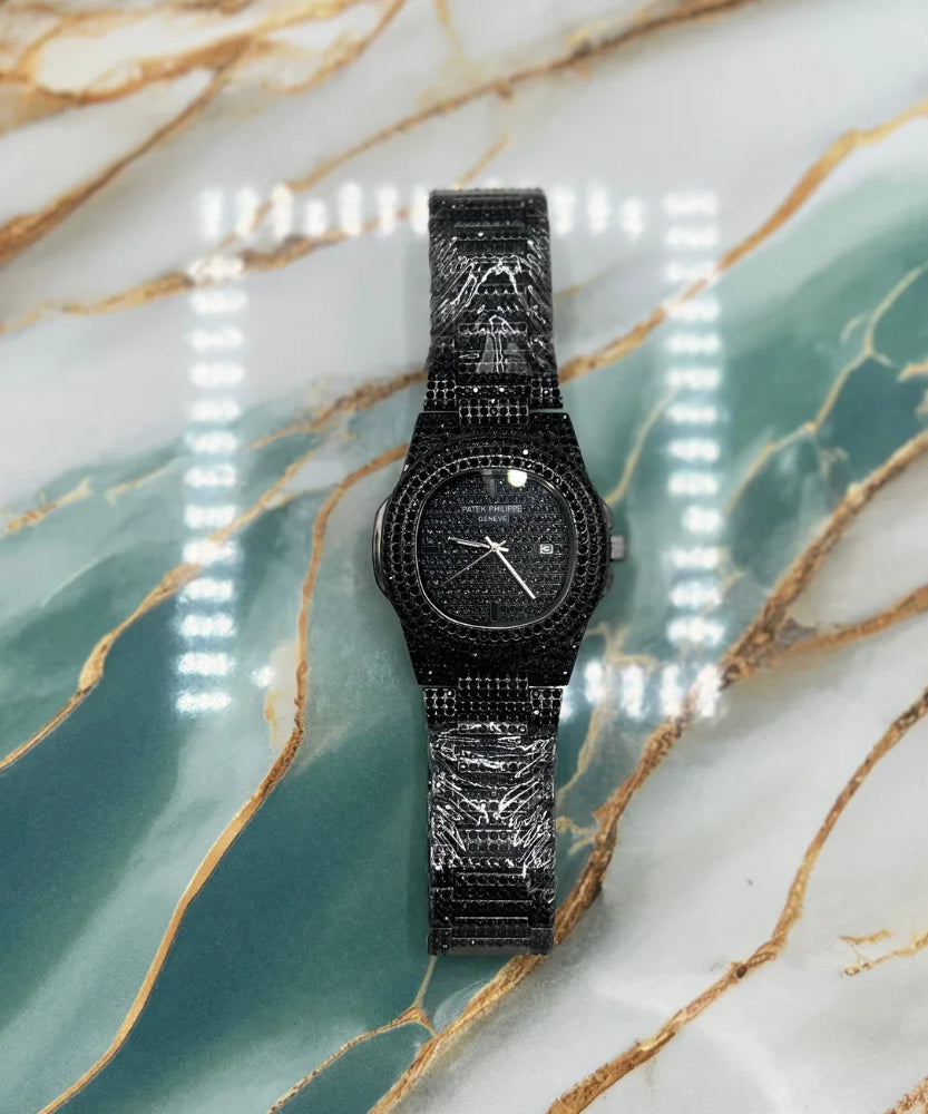 PP Style Fully Iced-Out Luxury Men’s Watch | Diamond Stone Watch