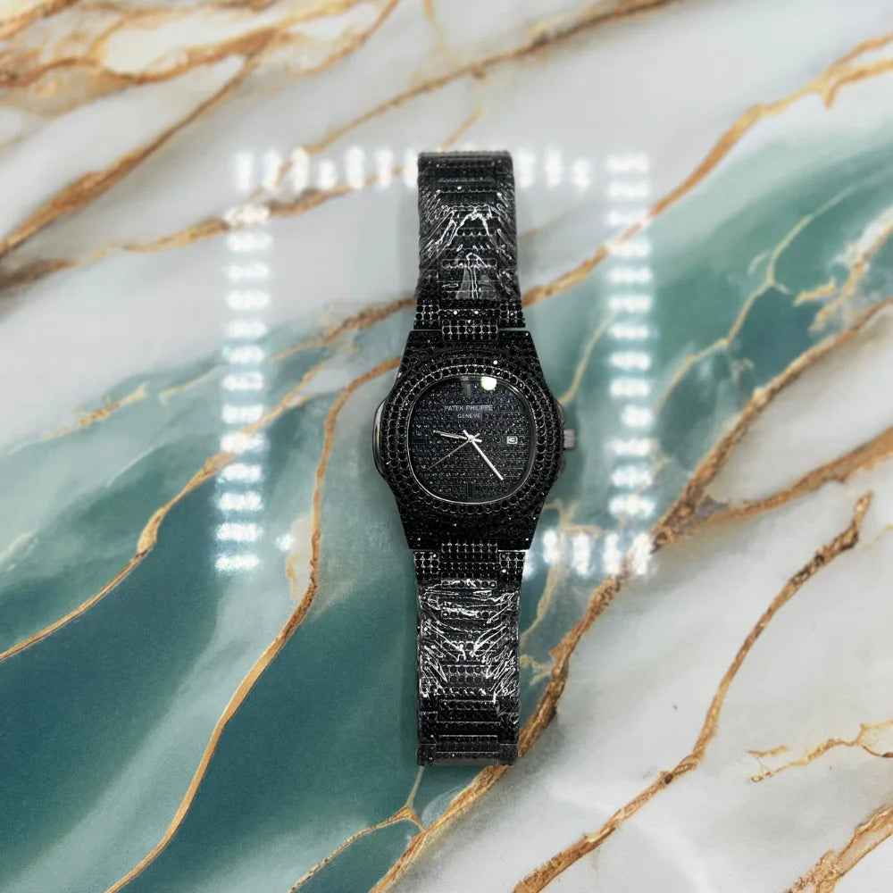 PP Style Fully Iced-Out Luxury Men’s Watch | Diamond Stone Watch
