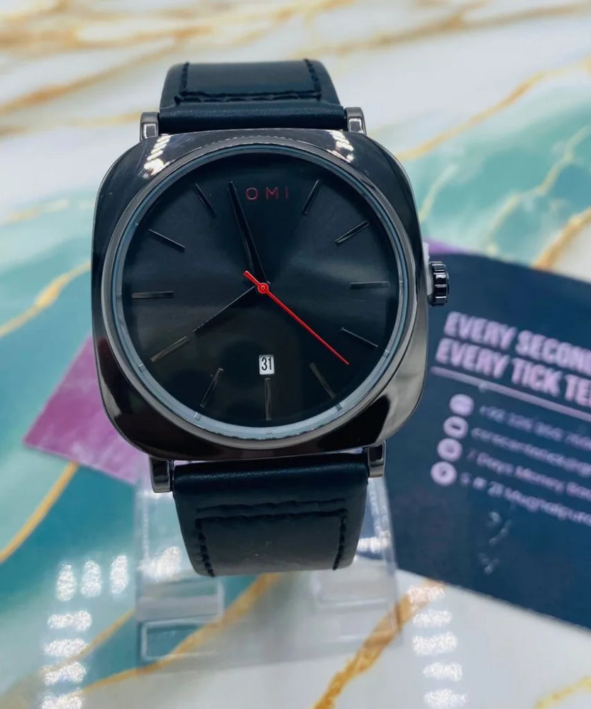 TOMI S8 Watch with Leather Strap