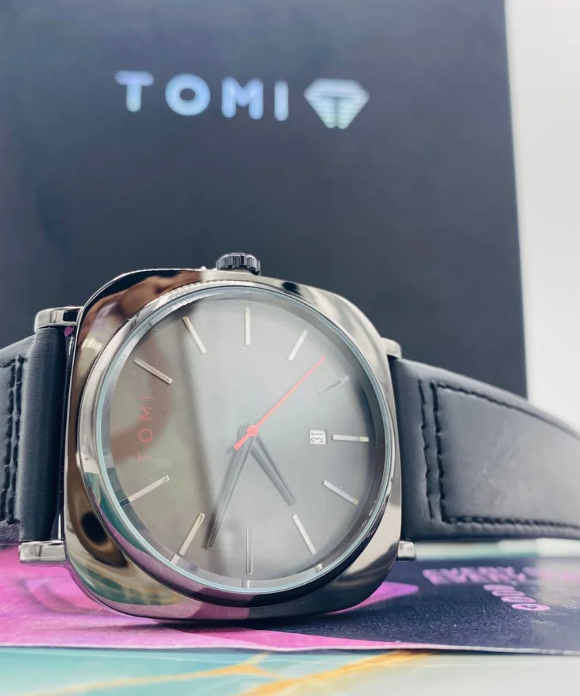 TOMI S8 Watch with Leather Strap