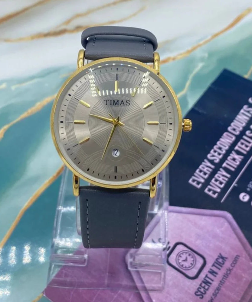 TMS Slim Wristwatch with Leather Straps