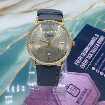 TMS Slim Wristwatch with Leather Straps