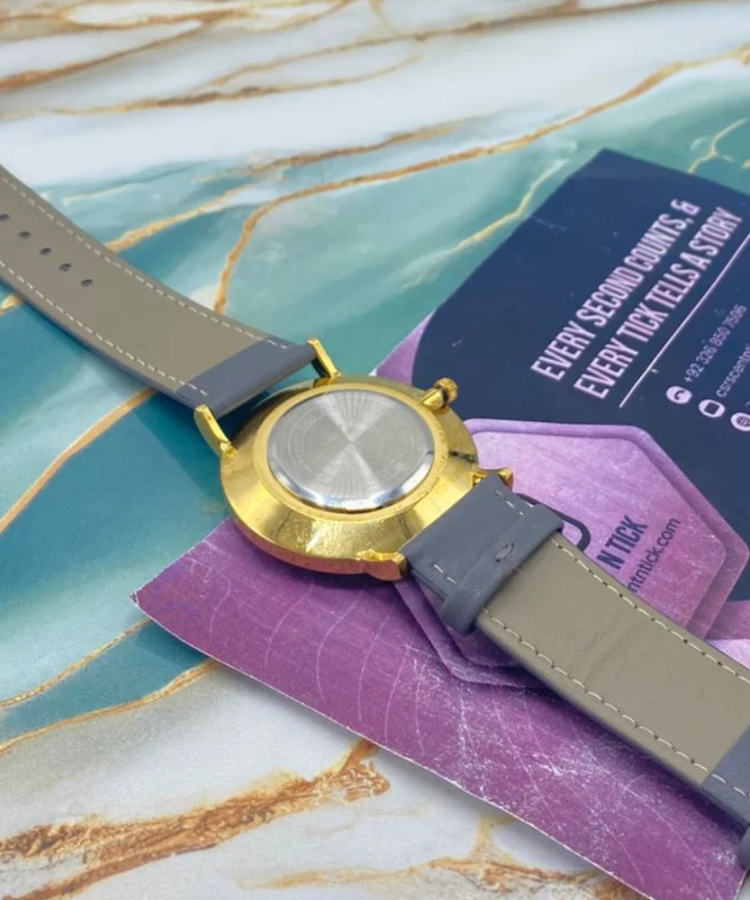 TMS Slim Wristwatch with Leather Straps