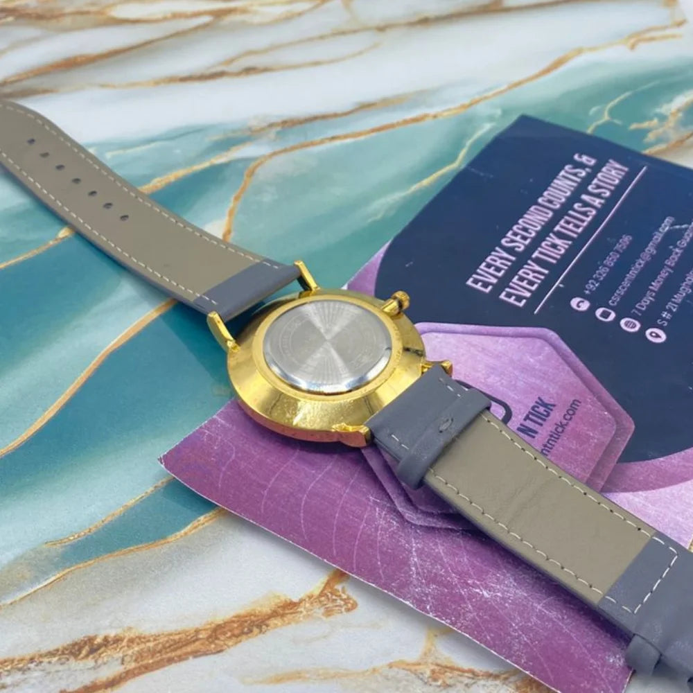 TMS Slim Wristwatch with Leather Straps