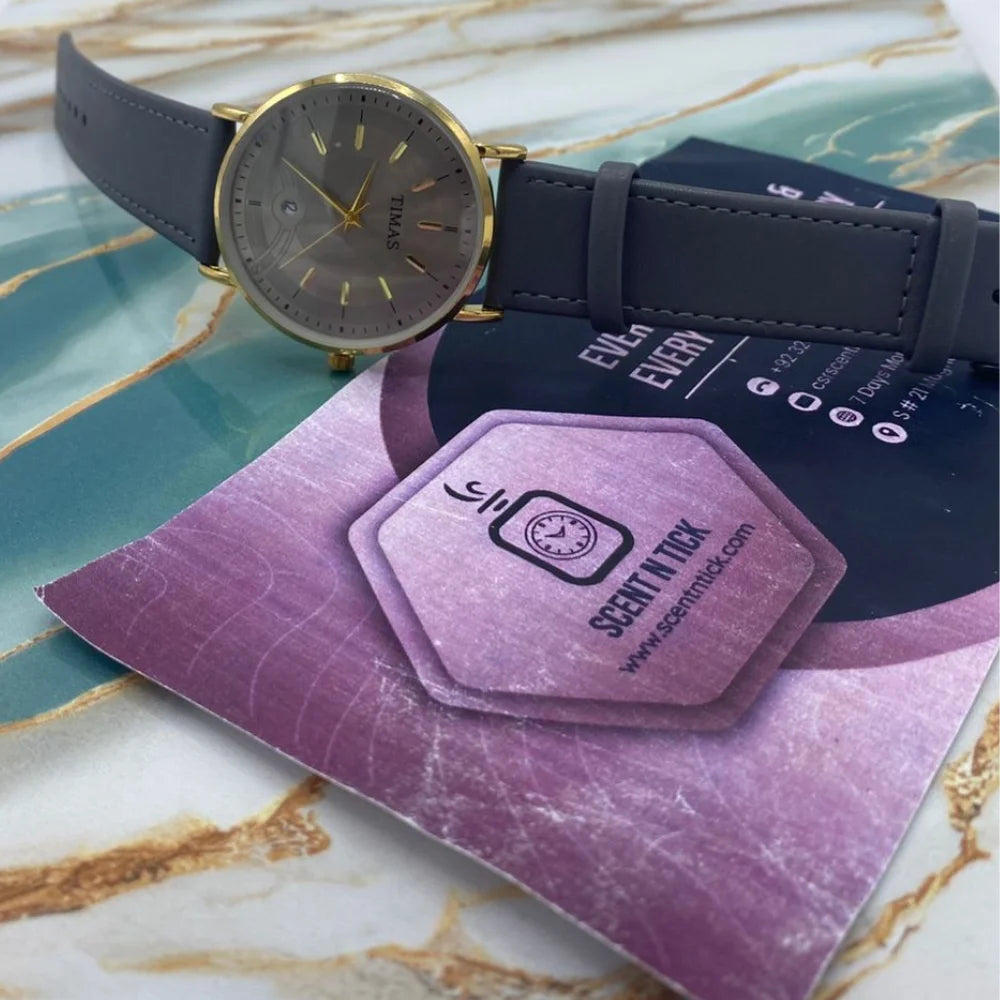 TMS Slim Wristwatch with Leather Straps