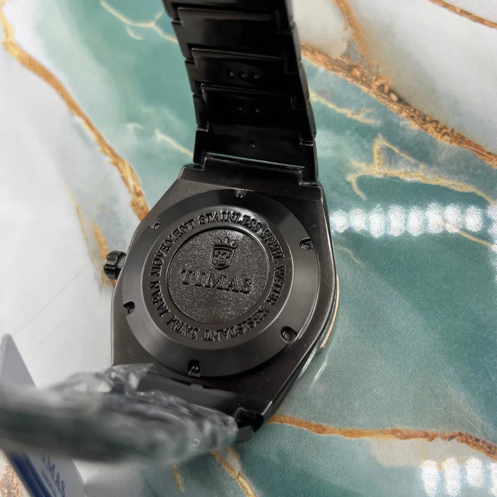 TMS Modern Skeleton Dial Watch | Stainless Steel Case and Strap