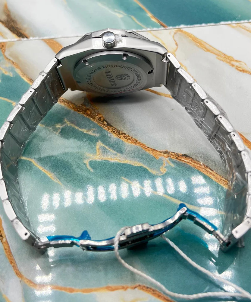 TMS Modern Skeleton Dial Watch | Stainless Steel Case and Strap