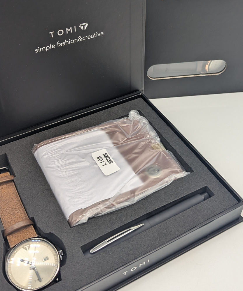 TOMI S8 Watch with Leather Strap