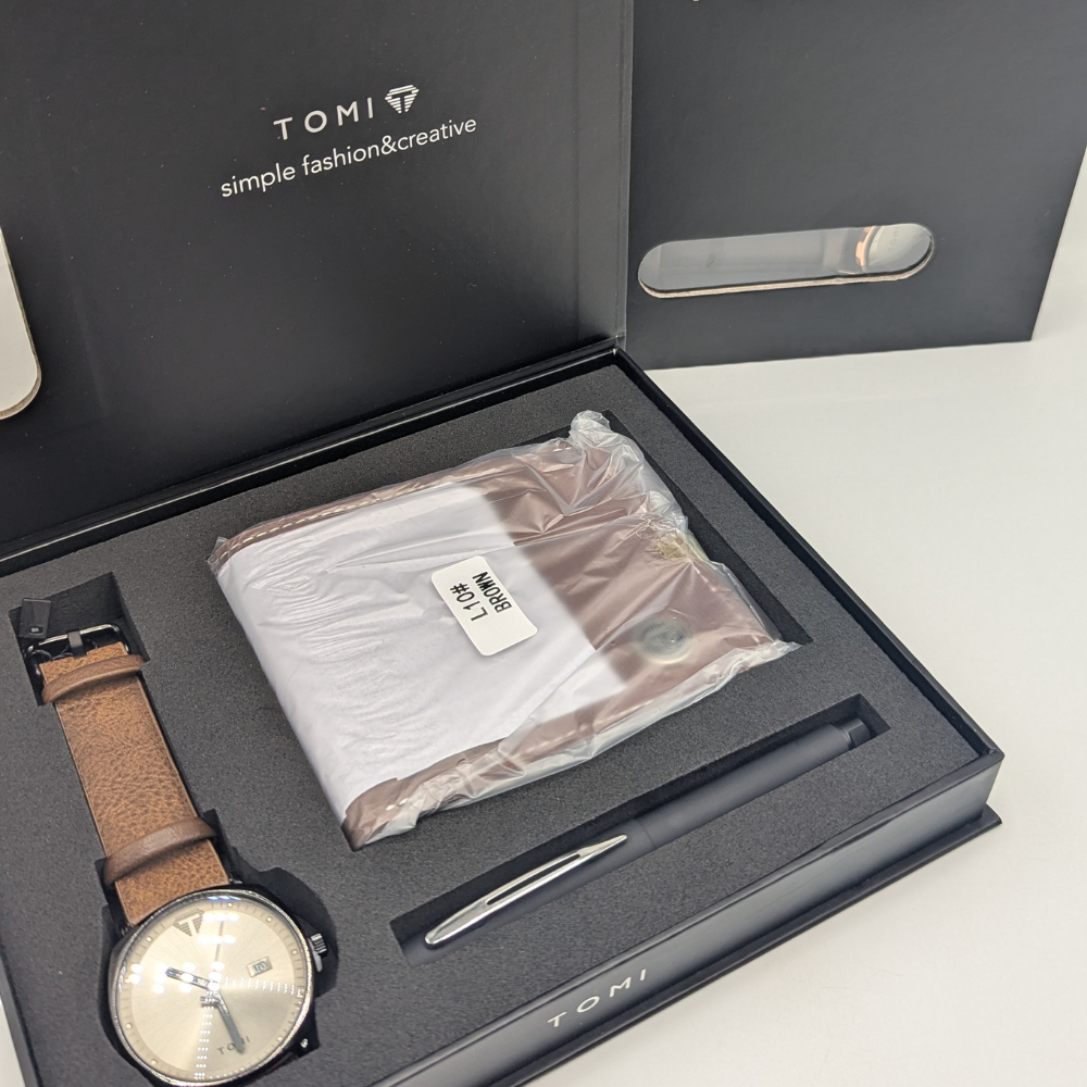 TOMI S8 Watch with Leather Strap
