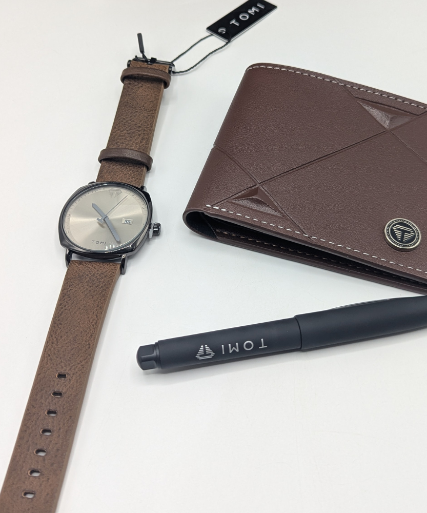 TOMI S8 Watch with Leather Strap