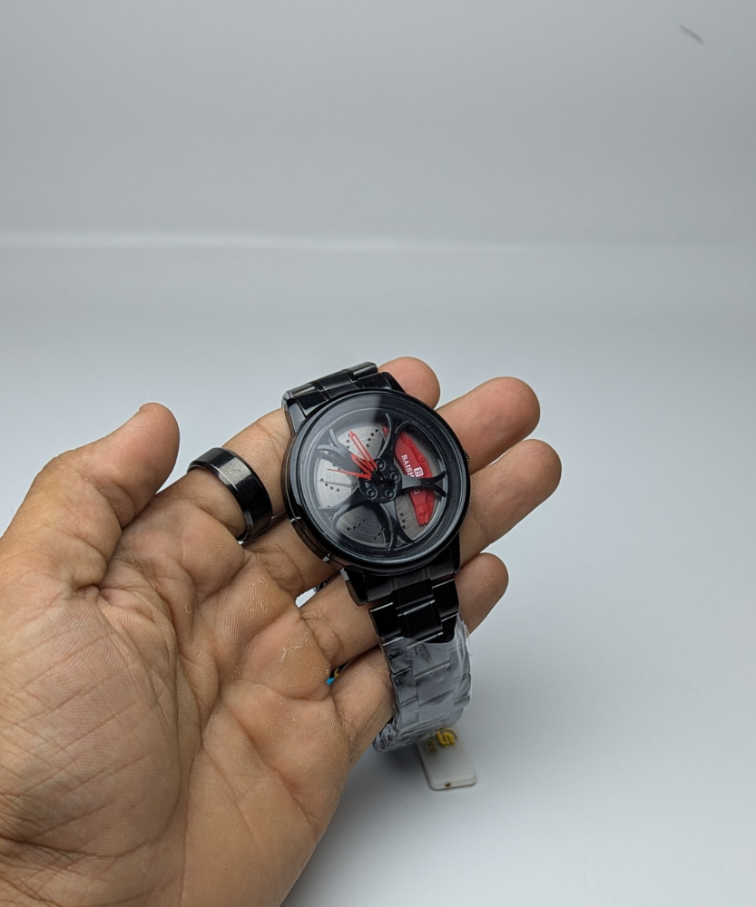 Rotating Wheel Rim Dial Watch for Men