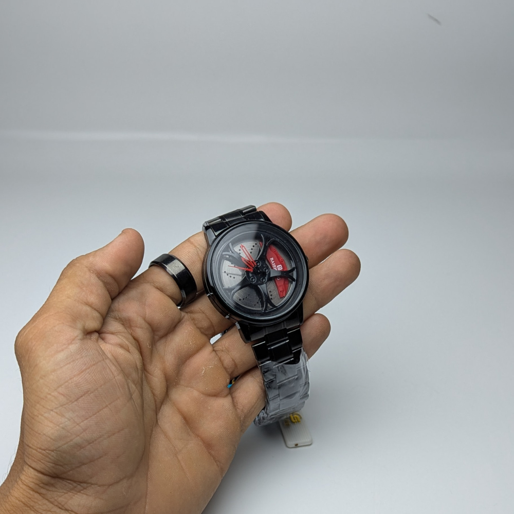 Rotating Wheel Rim Dial Watch for Men