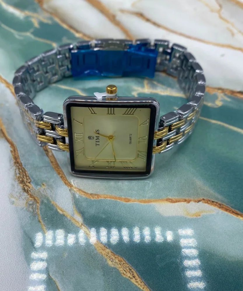 TMS  Classic Square Dial Women’s Stainless Steel Watch