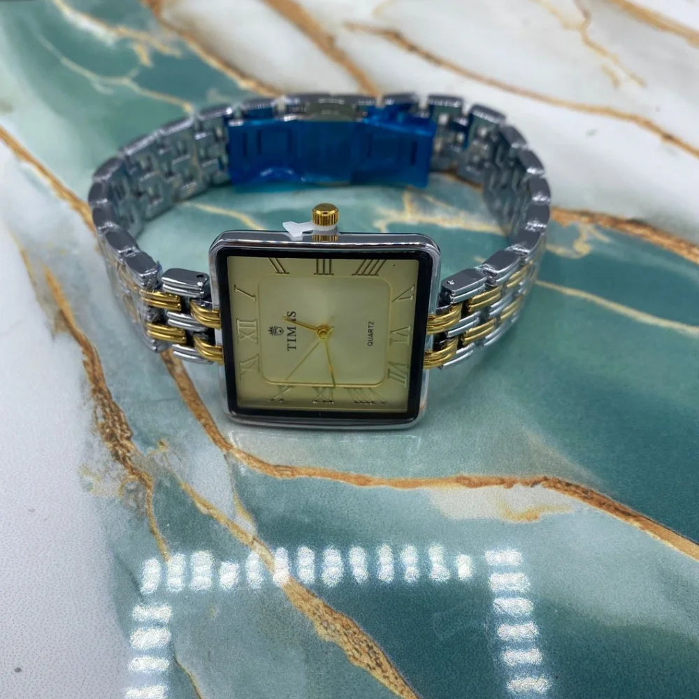 TMS  Classic Square Dial Women’s Stainless Steel Watch