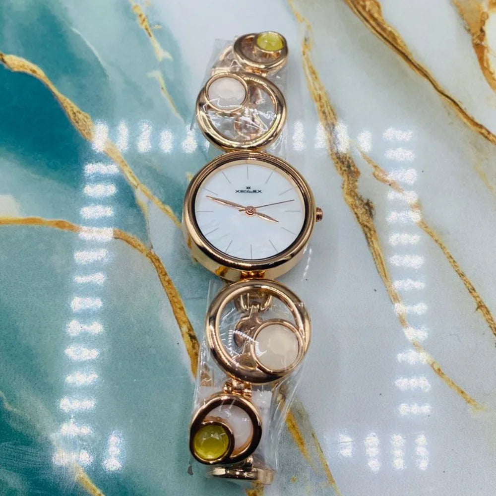 XULRX Elegant Circle Link Women’s Luxury Quartz Watch
