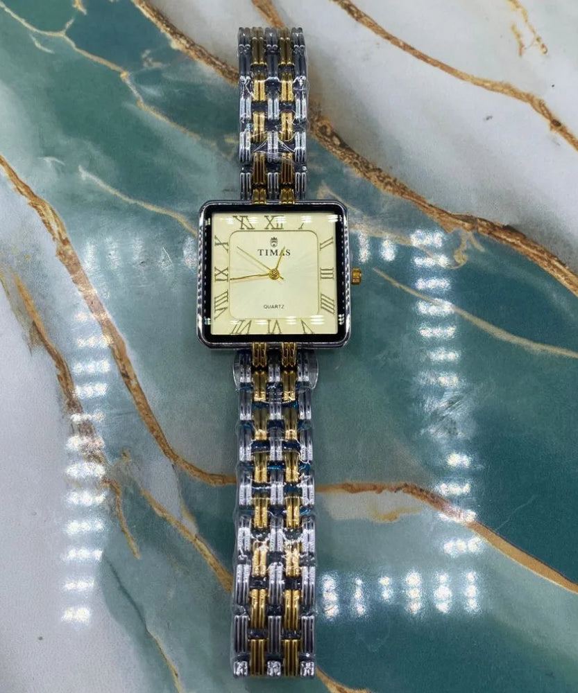 TMS  Classic Square Dial Women’s Stainless Steel Watch