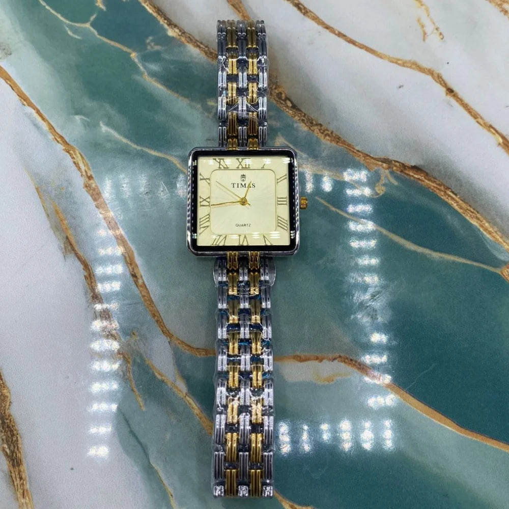 TMS  Classic Square Dial Women’s Stainless Steel Watch
