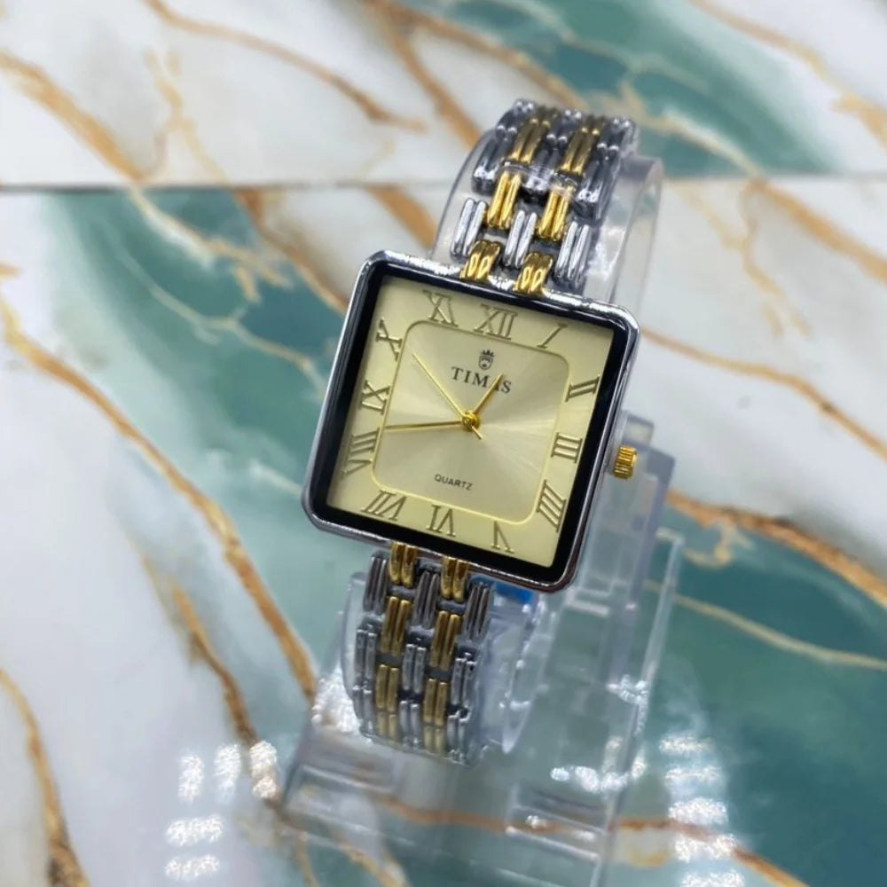 TMS  Classic Square Dial Women’s Stainless Steel Watch