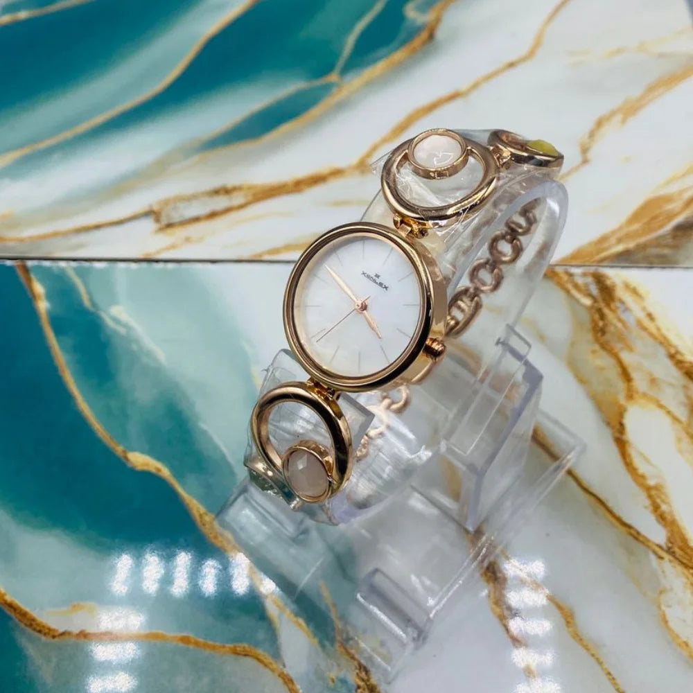 XULRX Elegant Circle Link Women’s Luxury Quartz Watch