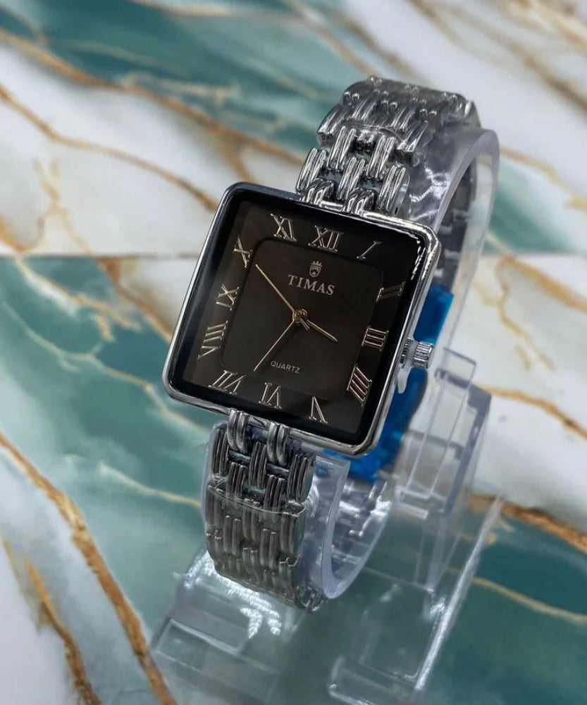 TMS  Classic Square Dial Women’s Stainless Steel Watch