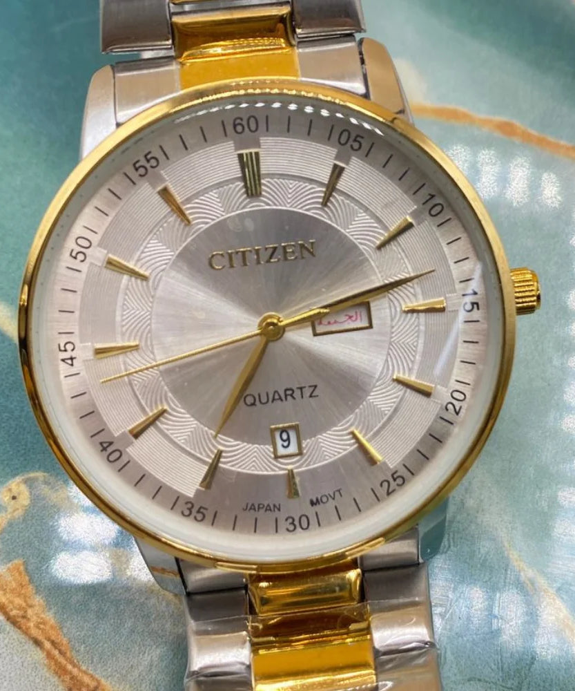 TMS  Premium Two-Tone Silver & Gold Men’s Quartz Watch