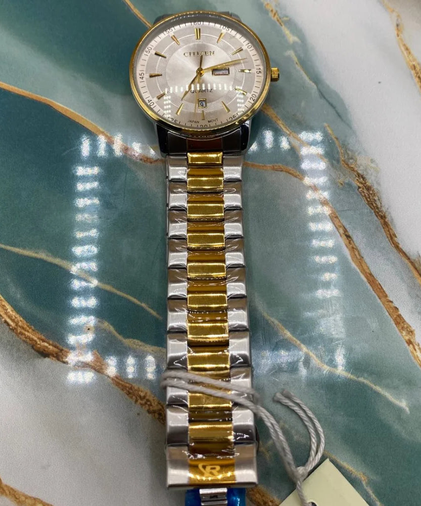 TMS  Premium Two-Tone Silver & Gold Men’s Quartz Watch