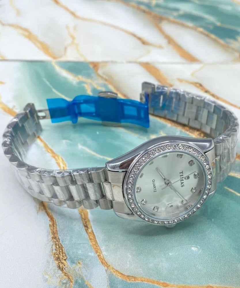 TMS Crystal Stainless Steel Women’s Luxury Watch