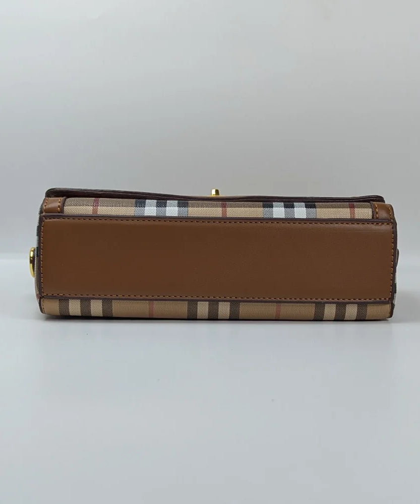 BRBRY Pure Leather Checked  Women's Handbag