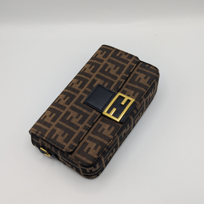FNDI  Baguette Brown FF Jacquard Fabric Bag