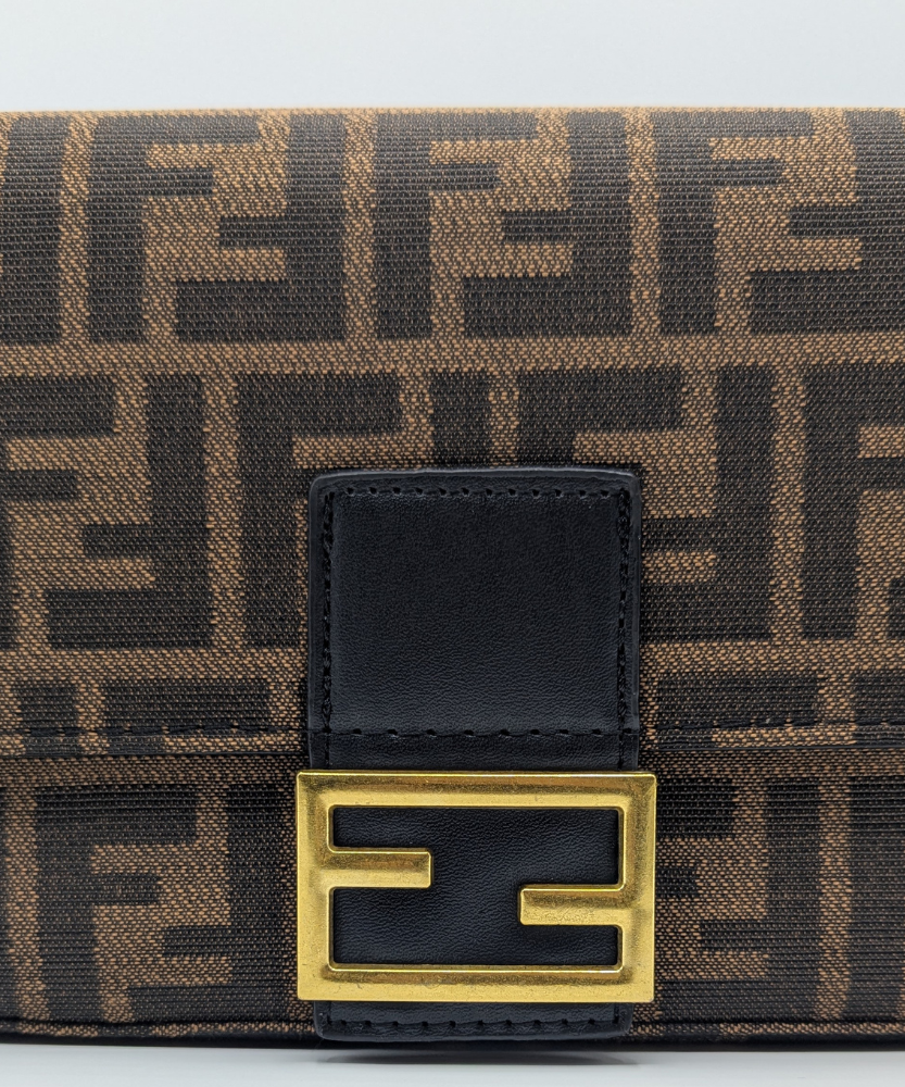 FNDI  Baguette Brown FF Jacquard Fabric Bag