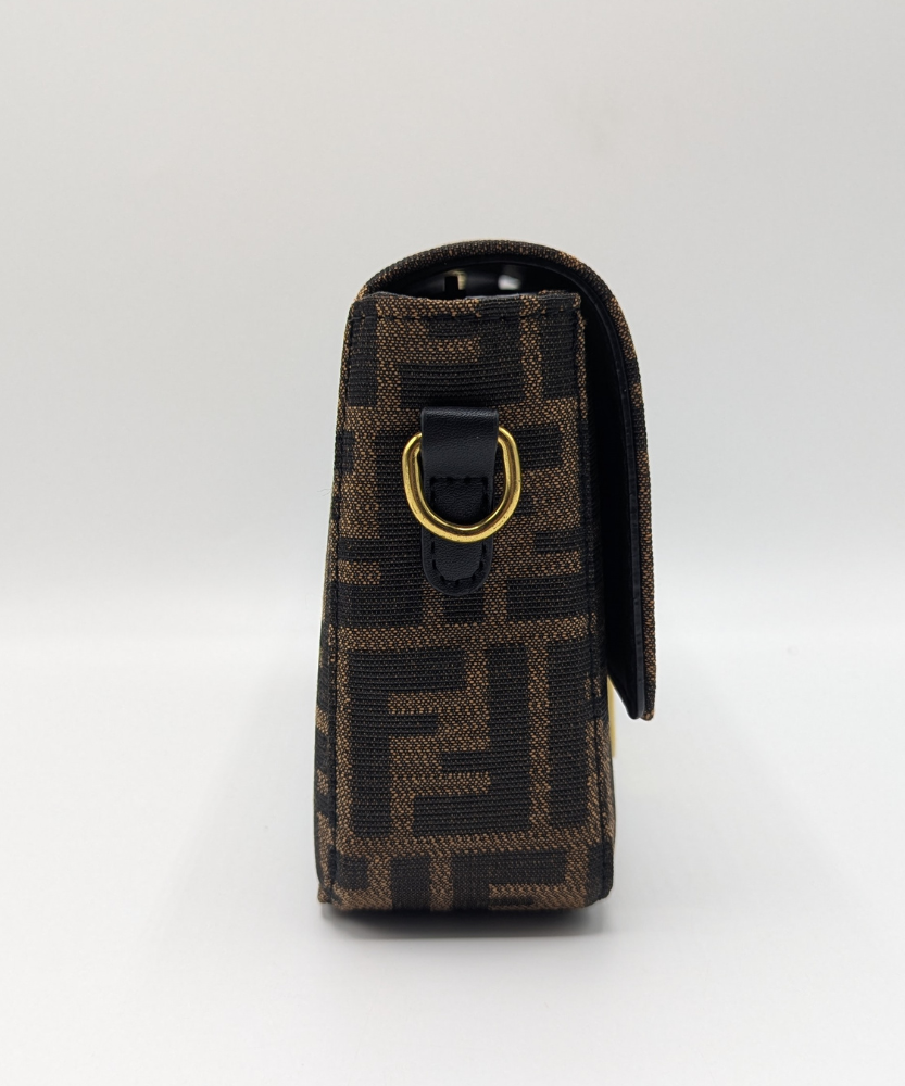 FNDI  Baguette Brown FF Jacquard Fabric Bag