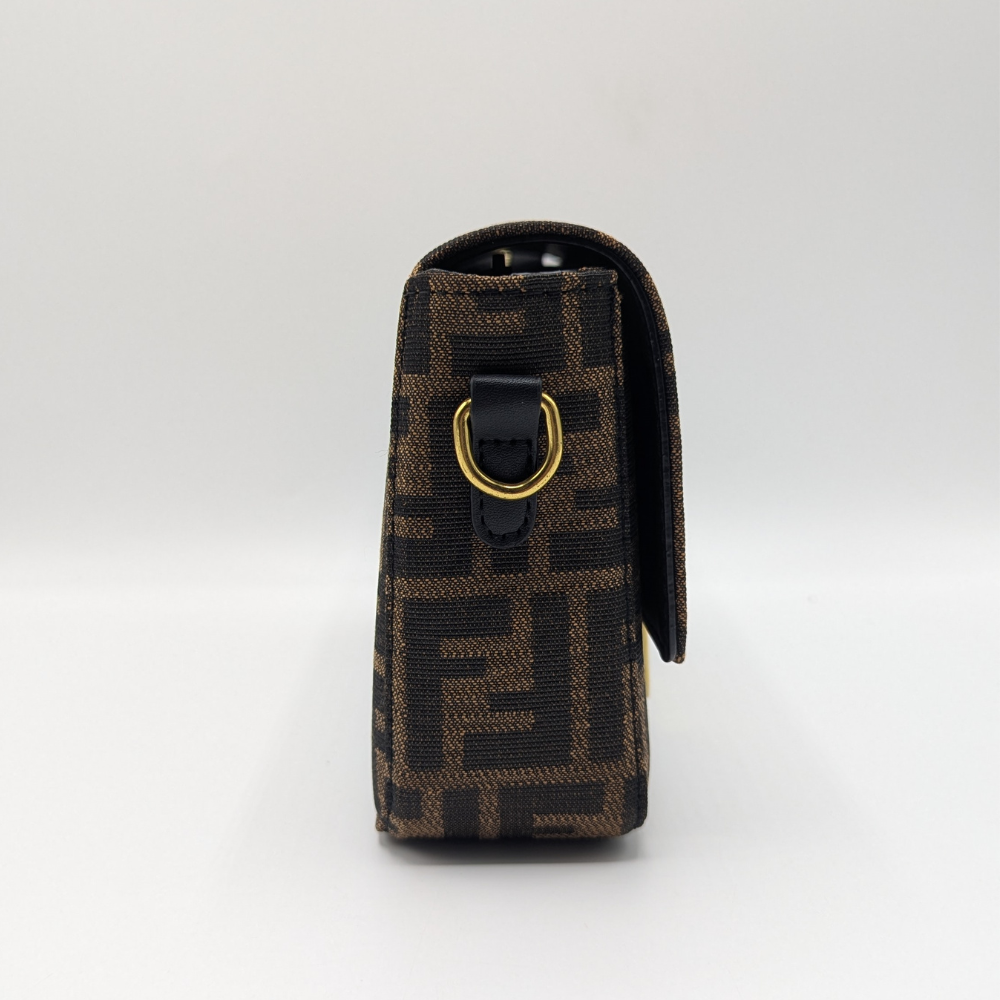 FNDI  Baguette Brown FF Jacquard Fabric Bag