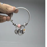 Dainty Gold Round Charms Bracelet Watch For Momen